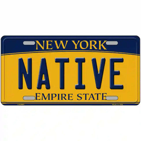 Native New York Yellow Metal Sign