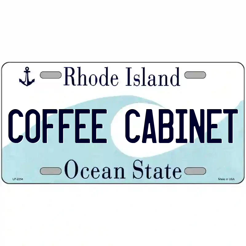 Coffee Cabinet Rhode Island Metal Sign