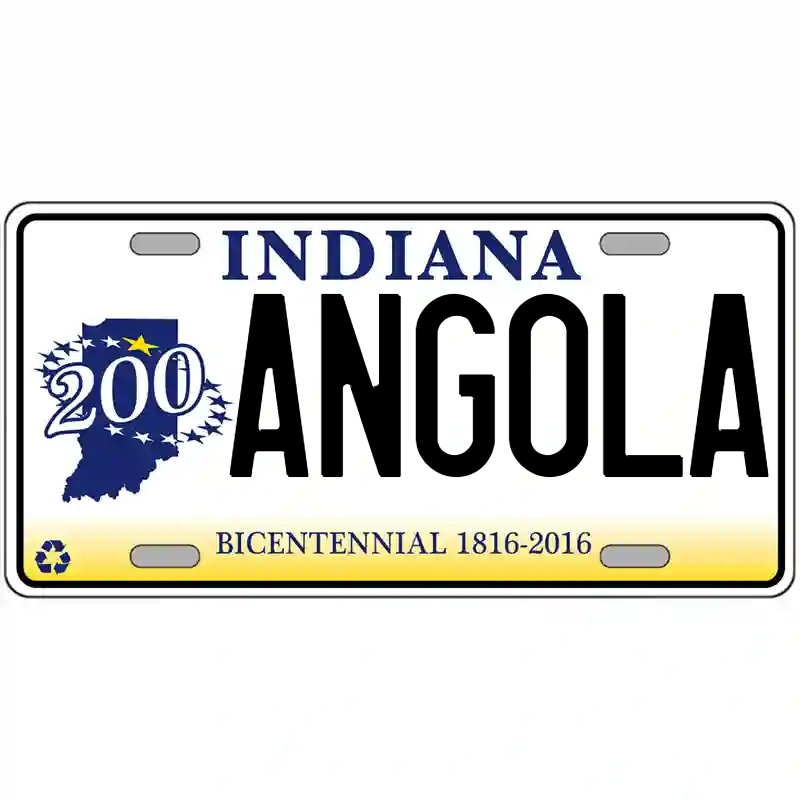 Angola Indiana Bicentennial Metal Sign