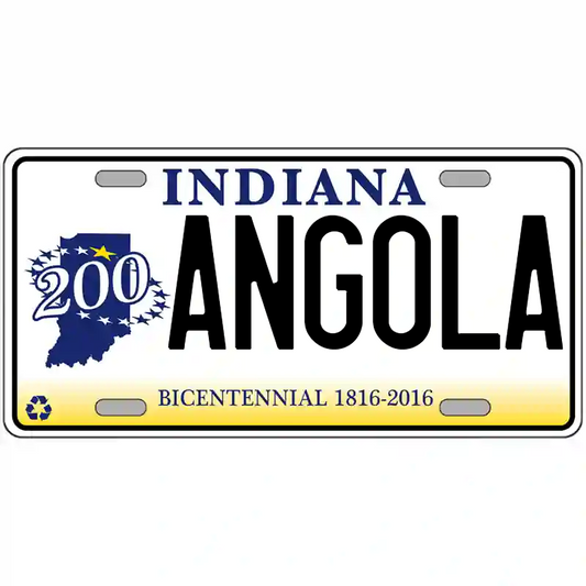 Angola Indiana Bicentennial Metal Sign