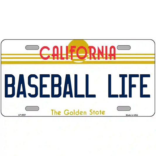 Baseball Life California Metal Sign