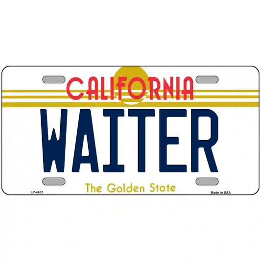 Waiter California Metal Sign