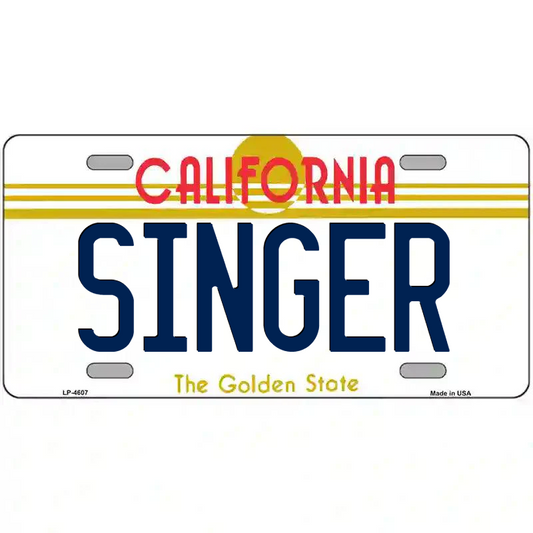 Singer California Metal Sign