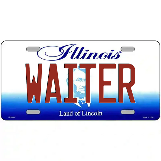 Waiter Illinois Metal Sign
