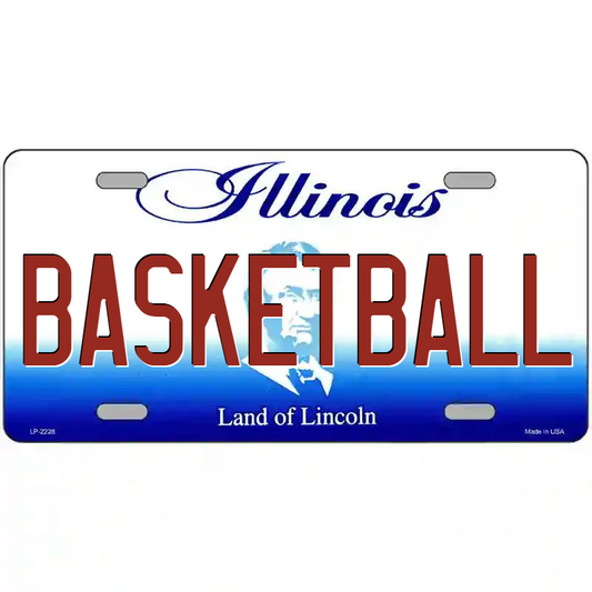 Basketball Illinois Metal Sign