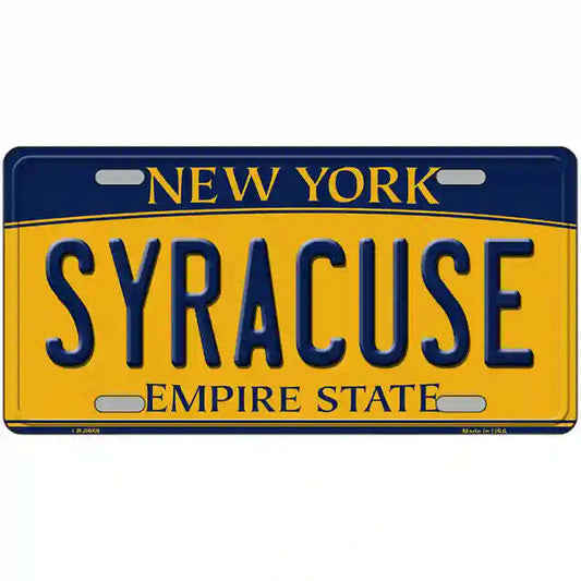 Syracuse New York Yellow Metal Sign