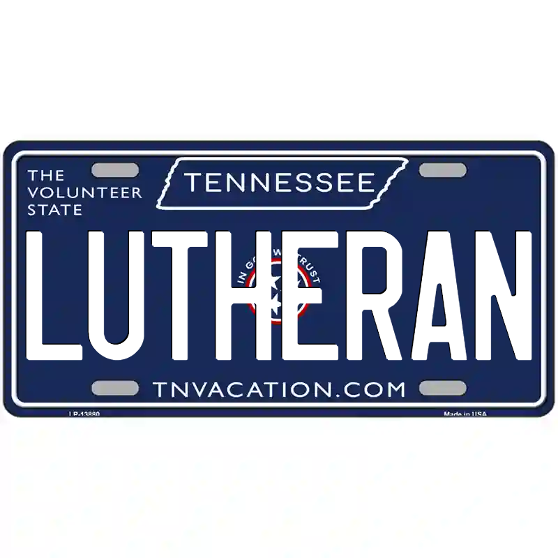 Lutheran Tennessee Blue Metal Sign