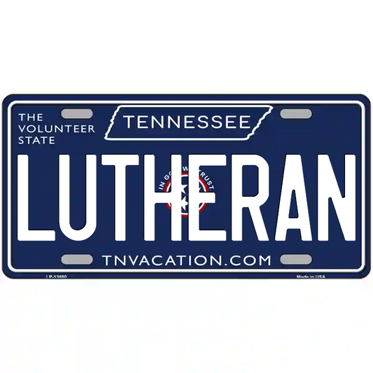 Lutheran Tennessee Blue Metal Sign