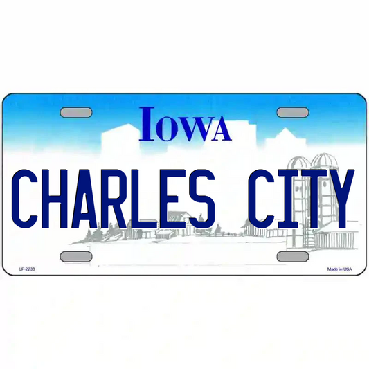 Charles City Iowa Metal Sign