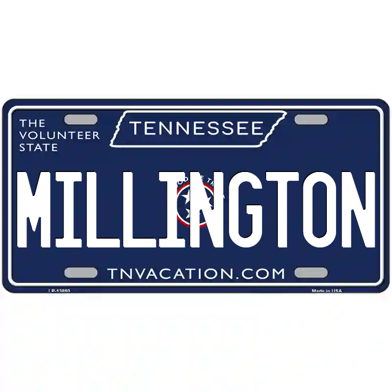 Millington Tennessee Blue Metal Sign