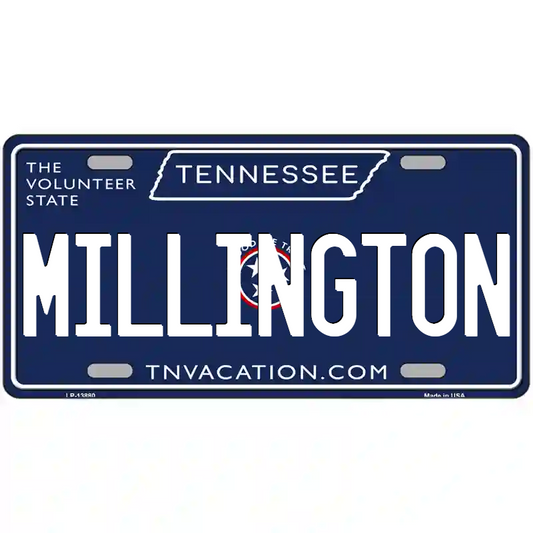 Millington Tennessee Blue Metal Sign