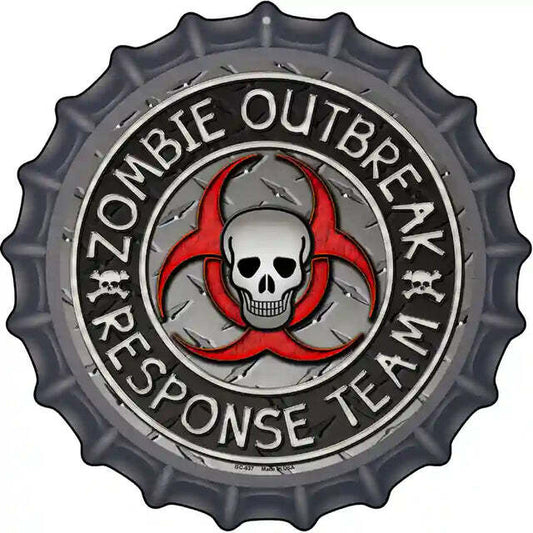 Zombie Outbreak Response Team Bottle Cap Metal Sign