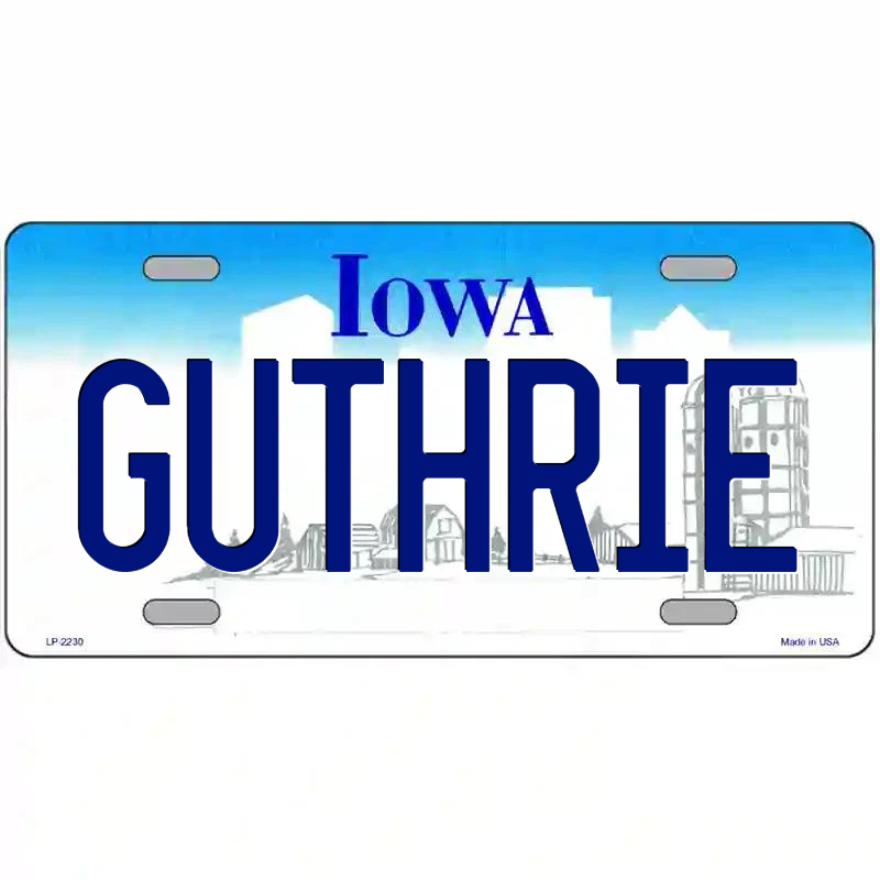 Guthrie Iowa Metal Sign