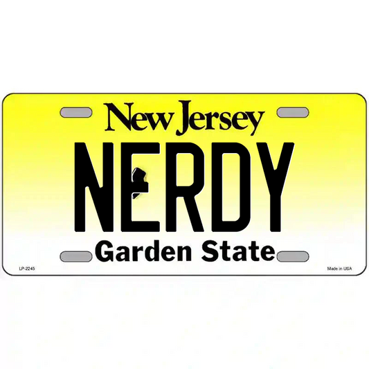 Nerdy New Jersey Metal Sign