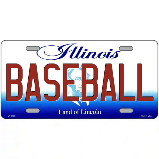 Baseball Illinois Metal Sign