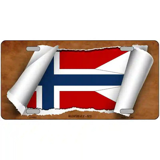 Norway Country Flag Scroll Metal sign