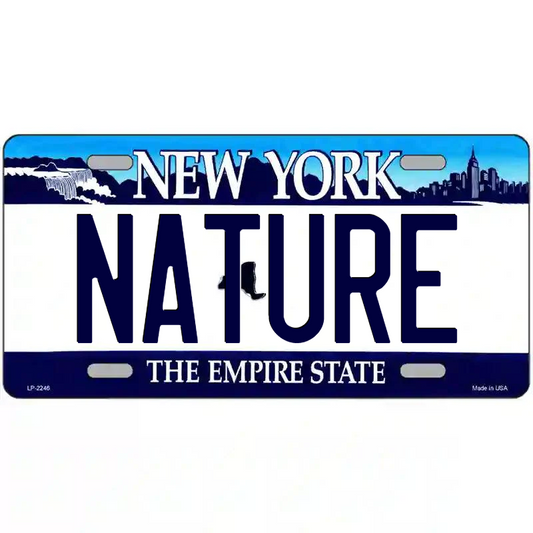 Nature New York Blue Metal Sign