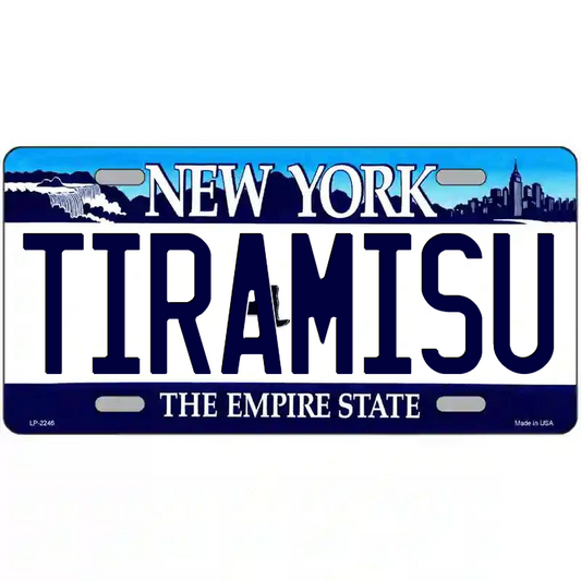 Tiramisu New York Blue Metal Sign