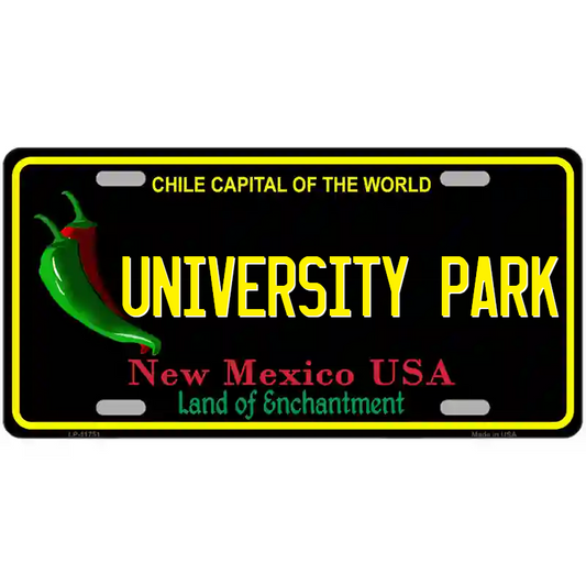 University Park New Mexico Black Metal Sign