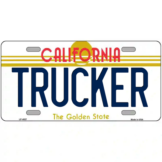 Trucker California Metal Sign
