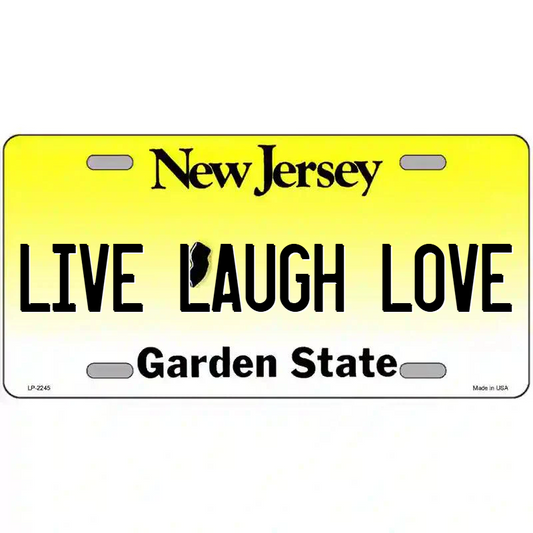 Live Laugh Love New Jersey Metal Sign