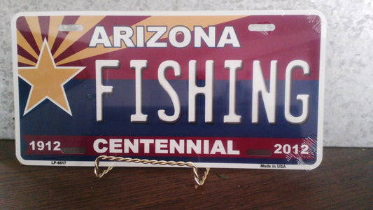 Fishing Arizona Centennial Metal Sign