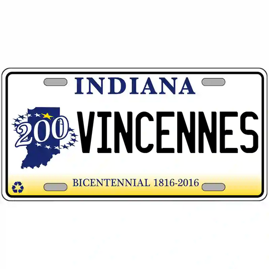 Vincennes Indiana Bicentennial Metal Sign