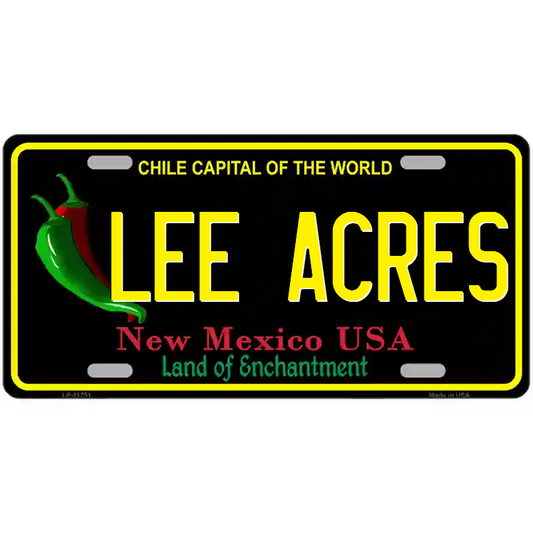 Lee Acres New Mexico Black Metal Sign