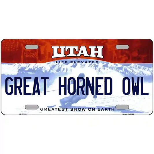 Great Horned Owl Utah Metal Sign