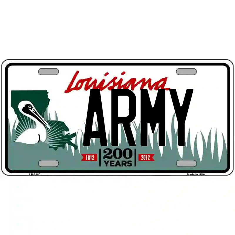 Army Louisiana Metal Sign