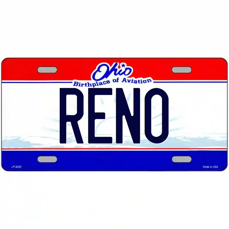 Reno Ohio Metal Sign