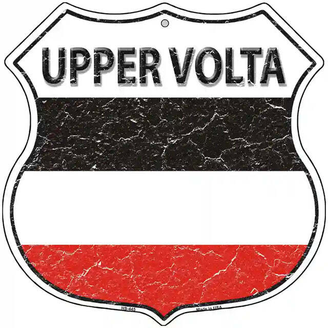 Upper Volta Flag Highway Shield Metal Sign