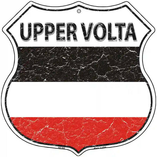 Upper Volta Flag Highway Shield Metal Sign