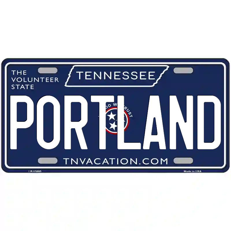 Portland Tennessee Blue Metal Sign