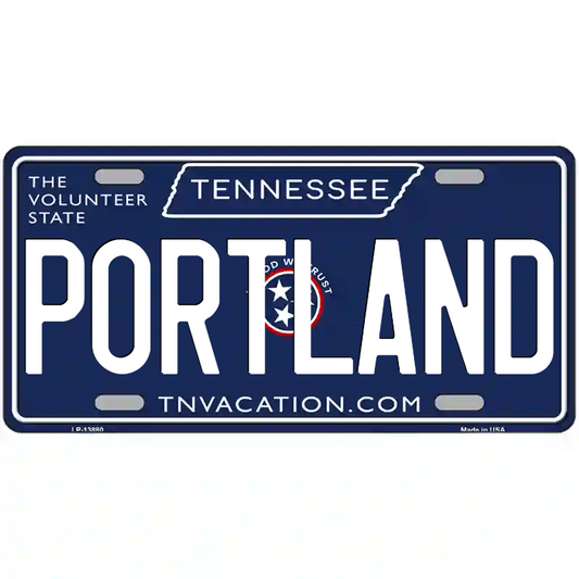 Portland Tennessee Blue Metal Sign