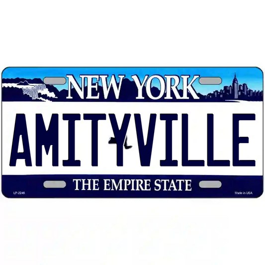 Amityville New York Blue Metal Sign