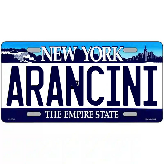 Arancini New York Blue Metal Sign