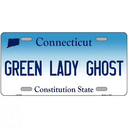 Green Lady Ghost Connecticut Metal Sign