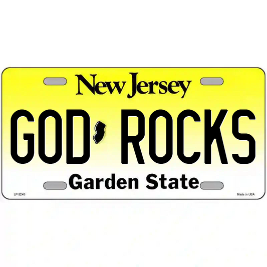 God Rocks New Jersey Metal Sign