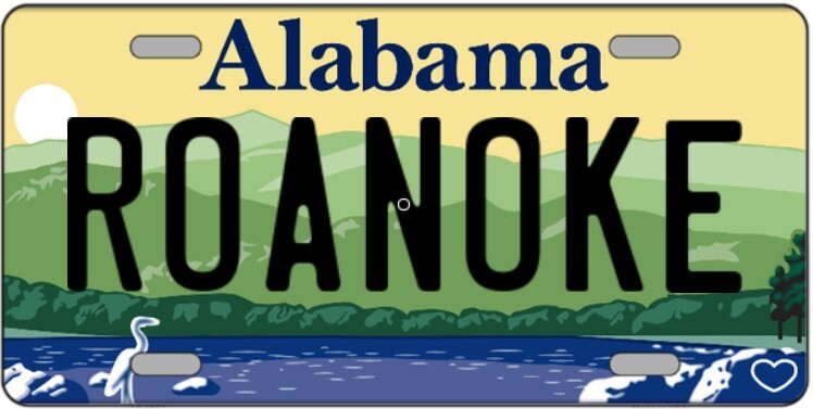 Roanoke Alabama Metal Sign