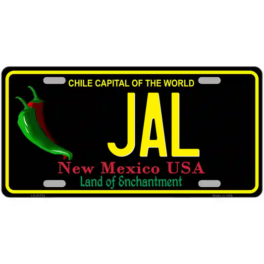 Jal New Mexico Black Metal Sign
