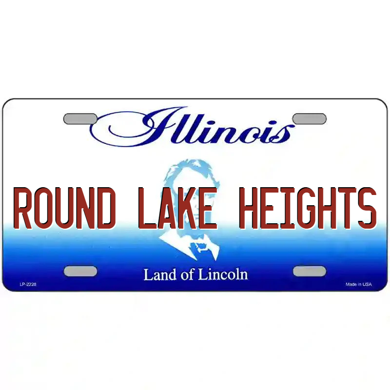 Round Lake Heights Illinois Metal Sign