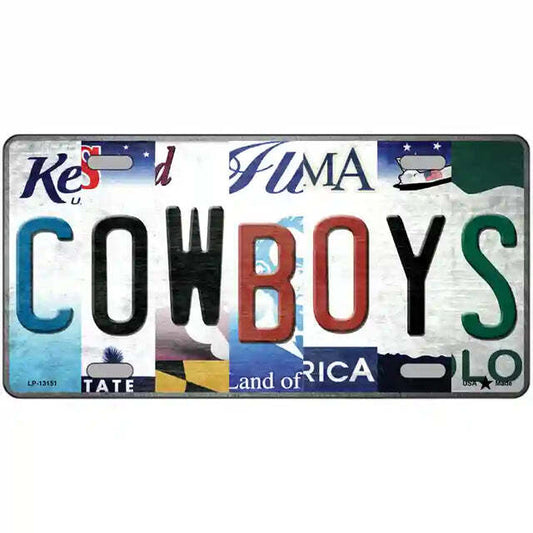Cowboys Strip Art Metal Sign