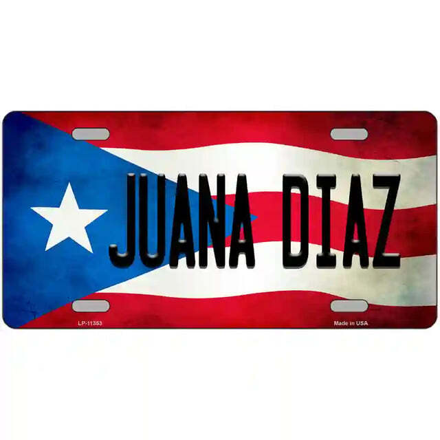 Juana Diaz Puerto Rico Flag Metal Sign
