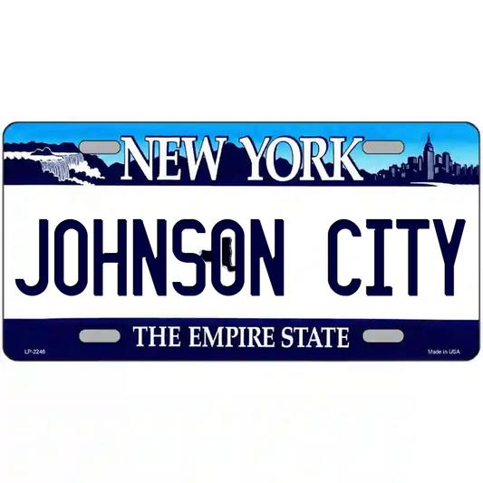 Johnson City New York Blue Metal Sign
