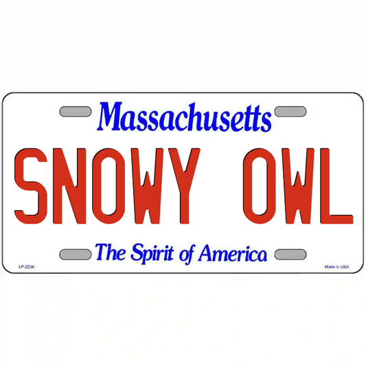 Snowy Owl Massachusetts Metal Sign