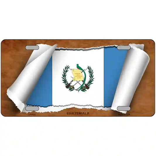 Guatemala Country Flag Scroll Metal sign