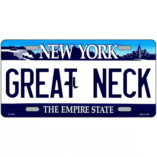 Great Neck New York Blue Metal Sign