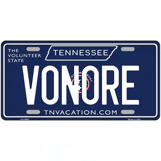 Vonore Tennessee Blue Metal Sign