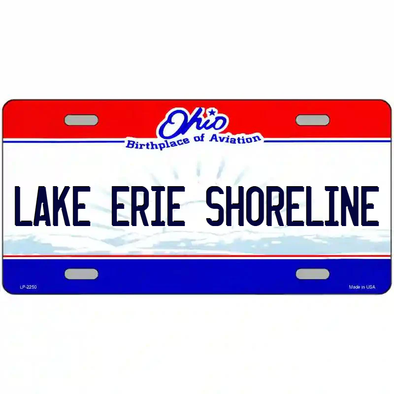 Lake Erie Shoreline Ohio Metal Sign